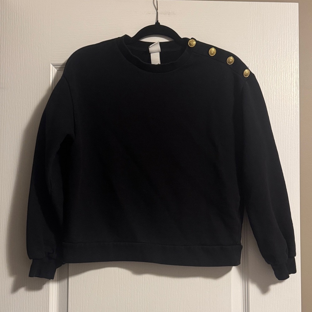 H&M Classic Black Sweater with Buttons